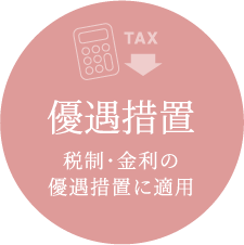 優遇措置　税制・金利の優遇措置に適用