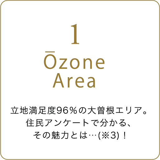 Ozone Area 立地満足度96％の大曽根エリア。住民アンケートで分かる、その魅力とは…(※3)！